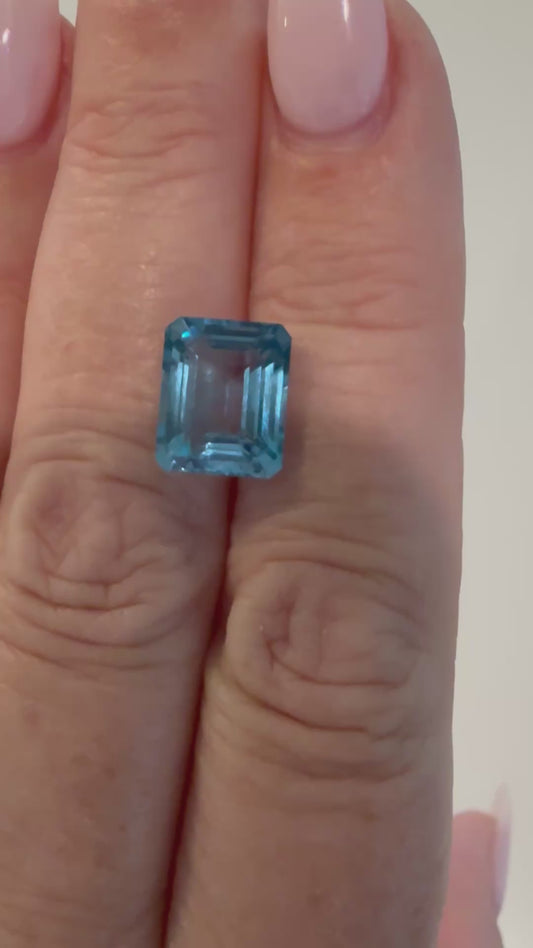 7.99ct Natural Blue Topaz Emerald Cut