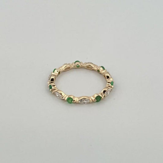 Marquise and Round Eternity Band with Alternating Round and Lab Grown Marquise Diamonds