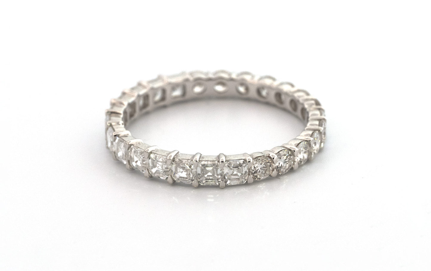 2.0ctw half Asscher-cut diamonds and half Round Cut Lab Grown Diamond Eternity Band