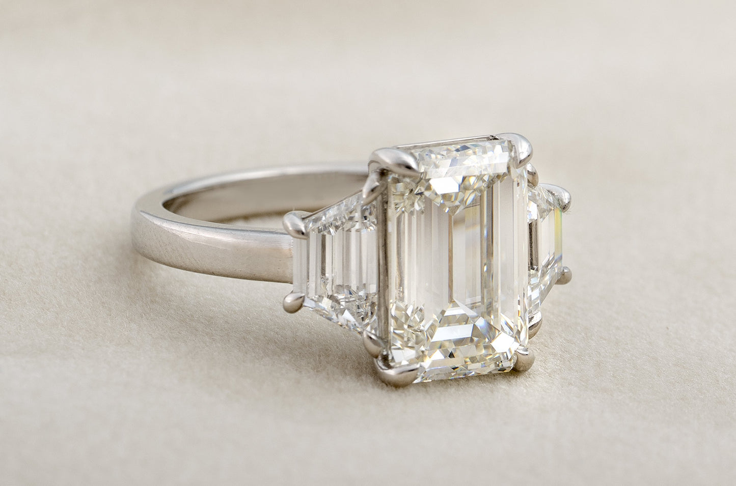 The Breanna - Radiant with Trapezoid Cut Side Lab Grown Diamond Ring