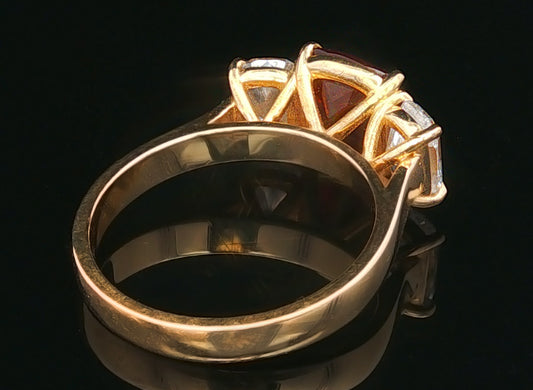 The Cooper - A Bold 6.70ctw Cushion-Cut Lab Grown Gemstone with 2 Cushion-Cut Lab Grown Side Stones