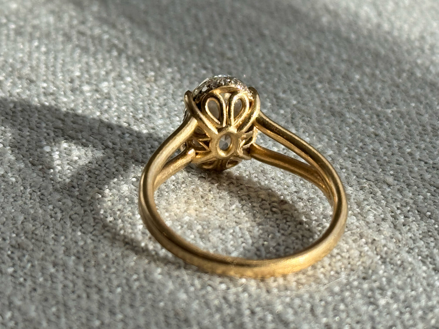 The Maggie - Split Shank Vintage-Inspired Ring with a Hidden Halo Lab Grown Diamond