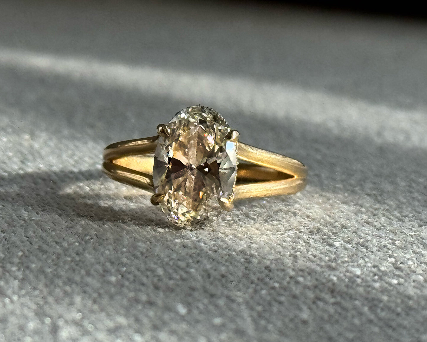 The Maggie - Split Shank Vintage-Inspired Ring with a Hidden Halo Lab Grown Diamond