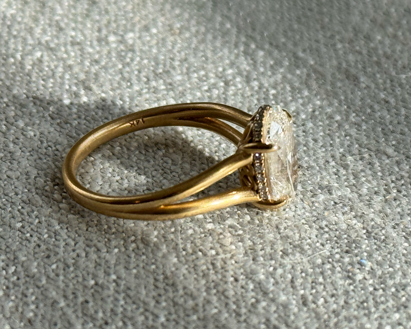 The Maggie - Split Shank Vintage-Inspired Ring with a Hidden Halo Lab Grown Diamond