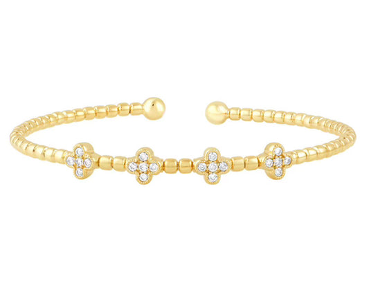 1/3 ctw Natural Diamonds Flexi Bangle Petal Bracelet