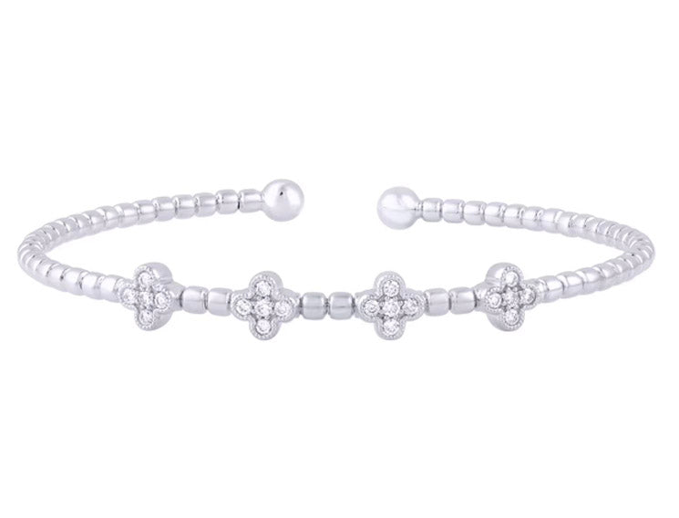 1/3 ctw Natural Diamonds Flexi Bangle Petal Bracelet