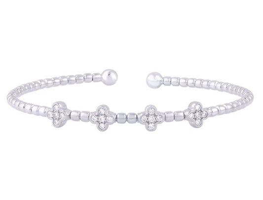 1/3 ctw Natural Diamonds Flexi Bangle Petal Bracelet