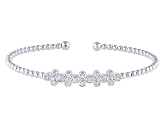1/2 ctw Natural Diamonds Flexi Bangle Petals Bracelet