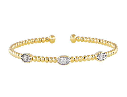 1/4 ctw Natural Diamonds Flexi Bangle Oval Bracelet