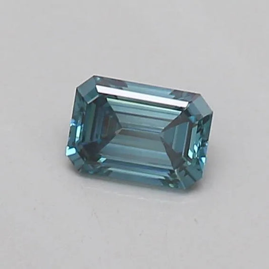 0.15ct Emerald Lab Grown Diamond (Colour Fancy Vivid Blue, Clarity VVS2, IGI Certified)
