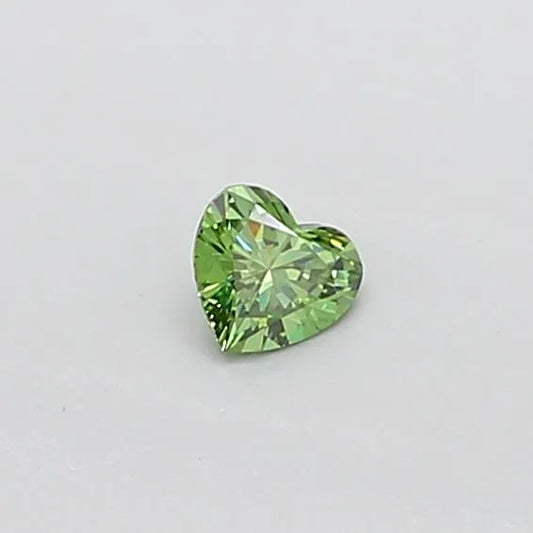0.22ct Heart Lab Grown Diamond (Colour Fancy Vivid Green, Clarity VVS2, IGI Certified)