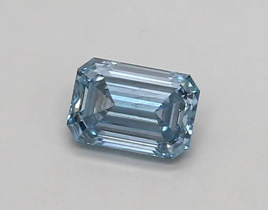 0.40ct Emerald Lab Grown Diamond (Colour Fancy Vivid Blue, Clarity VS1, IGI Certified)