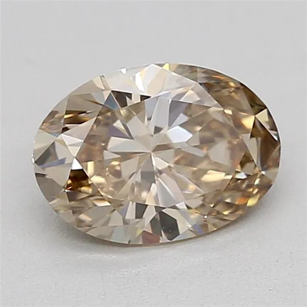 0.51ct Oval Lab Grown Diamond (Colour Fancy Light Brown, Clarity VVS2, IGI Certified)