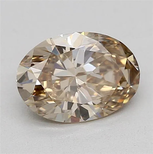 0.51ct Oval Lab Grown Diamond (Colour Fancy Light Brown, Clarity VVS2, IGI Certified)
