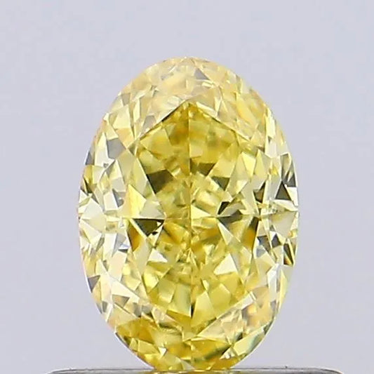 0.56ct Oval Lab Grown Diamond (Colour Fancy Intense Yellow, Clarity VVS2, IGI Certified)