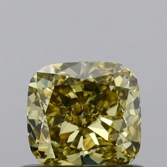 0.58ct Cushion brilliant Lab Grown Diamond (Colour Fancy Intense Gray Yellow, Clarity SI1, IGI Certified)