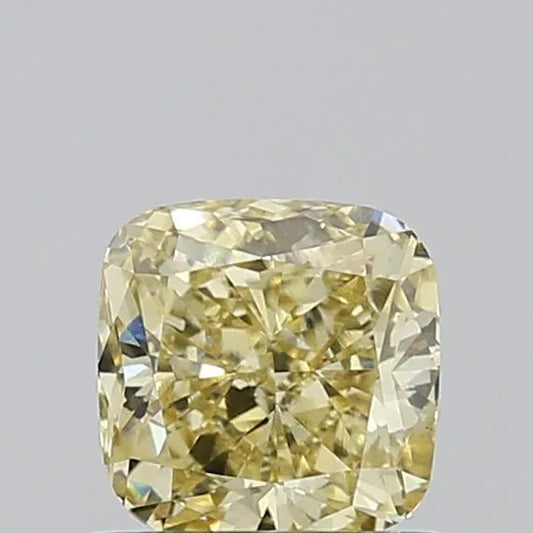 0.70ct Cushion modified Lab Grown Diamond (Colour Fancy Yellow, Clarity VS2, IGI Certified)