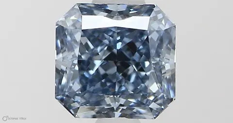 0.80ct Square radiant Lab Grown Diamond (Colour Fancy Vivid Blue, Clarity VVS2, Cut VG, IGI Certified)