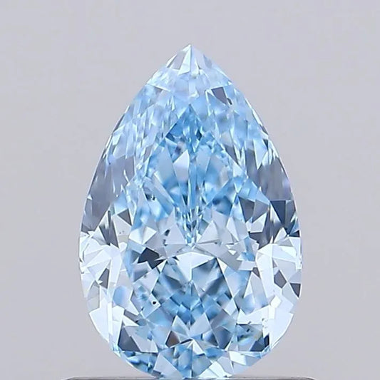 0.87ct Pear Lab Grown Diamond (Colour Fancy Vivid Blue, Clarity VS2, IGI Certified)