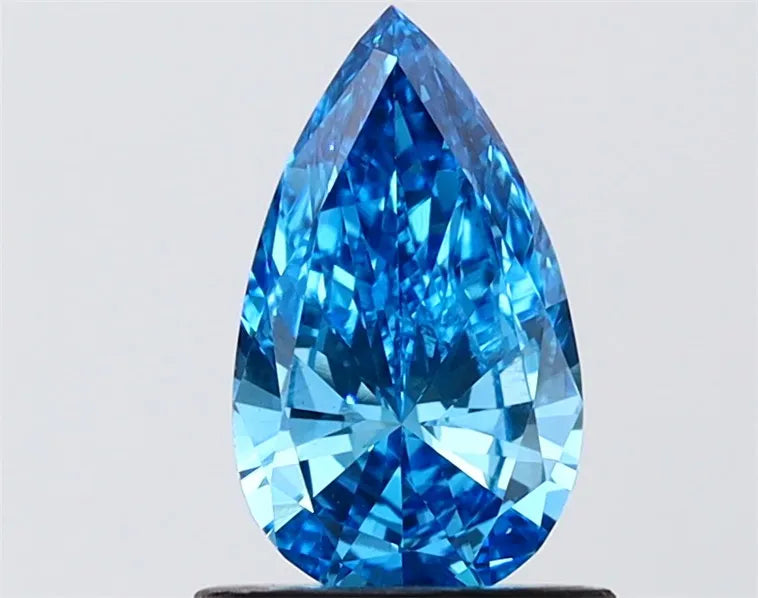 0.99ct Pear Lab Grown Diamond (Colour Fancy Vivid Blue, Clarity VS1, IGI Certified)