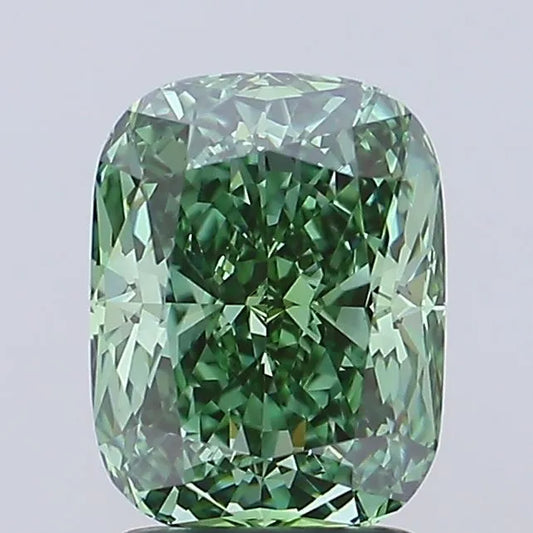 2.33ct Cushion modified Lab Grown Diamond (Colour Fancy Vivid Green, Clarity VS1, IGI Certified)