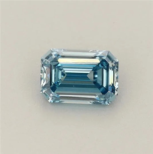 0.39ct Emerald Lab Grown Diamond (Colour Fancy Vivid Blue, Clarity VVS2, IGI Certified)