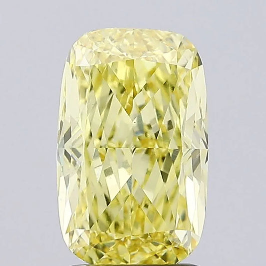 2.63ct Cushion modified Lab Grown Diamond (Colour Fancy Intense Yellow, Clarity VS1, IGI Certified)