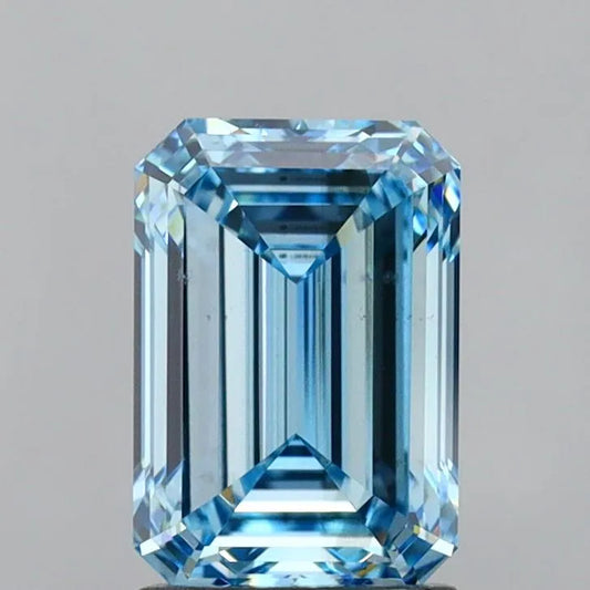 1.97ct Emerald Lab Grown Diamond (Colour Fancy Intense Blue, Clarity VS2, IGI Certified)