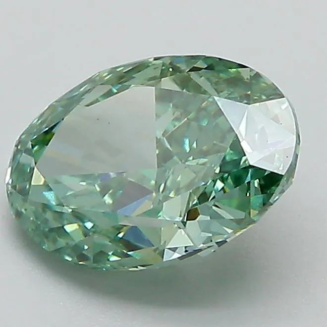 1.83ct Oval Lab Grown Diamond (Colour Fancy Vivid Green, Clarity VS1, IGI Certified)