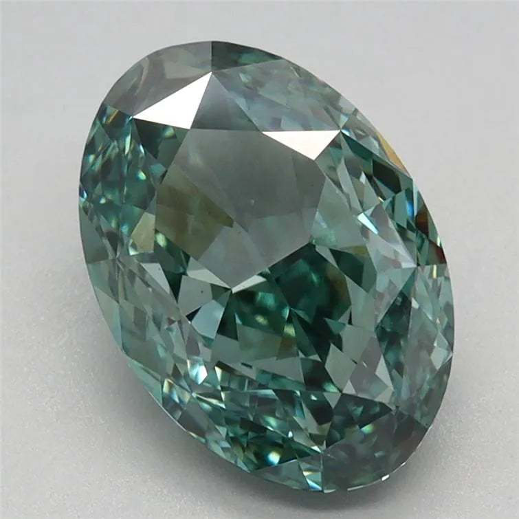 2.36ct Oval Lab Grown Diamond (Colour Fancy Vivid Green, Clarity VVS2, IGI Certified)