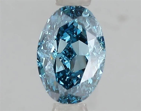 1.02ct Oval Lab Grown Diamond (Colour Fancy Vivid Blue, Clarity VS2, IGI Certified)