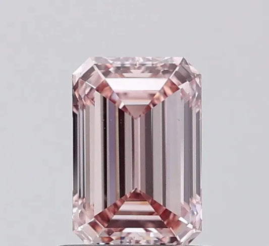 1.01ct Emerald Lab Grown Diamond (Colour Fancy Light Pinkish Brown, Clarity VS1, IGI Certified)