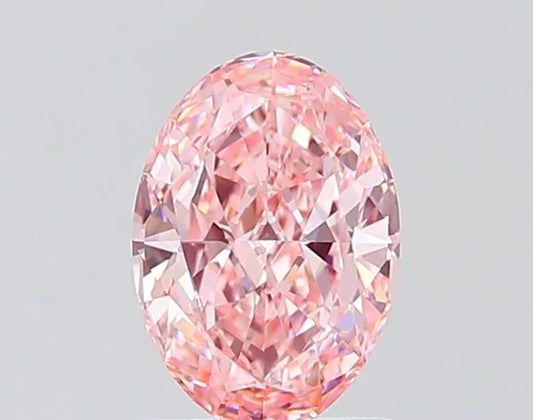1.01ct Oval Lab Grown Diamond (Colour Fancy Vivid Pink, Clarity VVS2, IGI Certified)