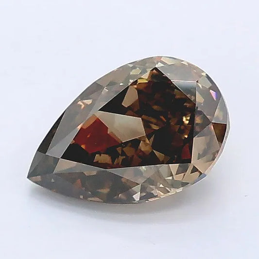 1.01ct Pear Lab Grown Diamond (Colour Fancy Brown, Clarity VVS2, IGI Certified)