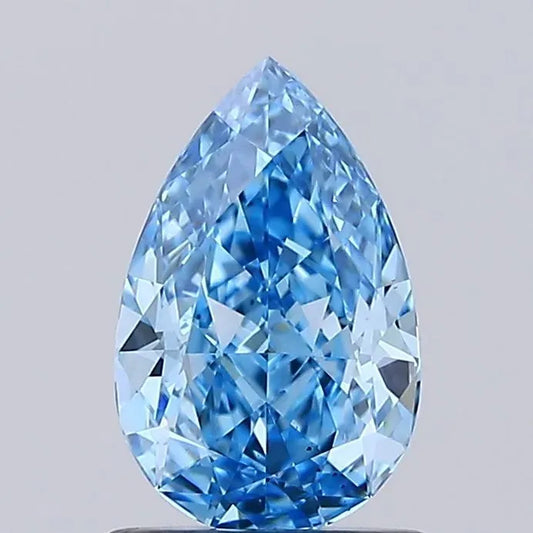 1.01ct Pear Lab Grown Diamond (Colour Fancy Vivid Blue, Clarity VS2, IGI Certified)