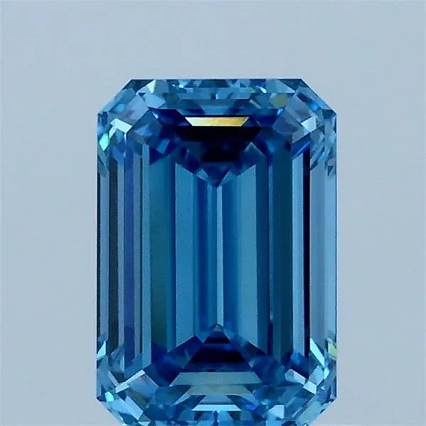 1.02ct Emerald Lab Grown Diamond (Colour Fancy Vivid Blue, Clarity VVS2, IGI Certified)