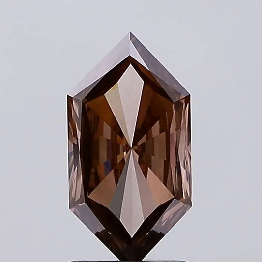 1.03ct Hexagonal Lab Grown Diamond (Colour Fancy Brown, Clarity VVS2, IGI Certified)