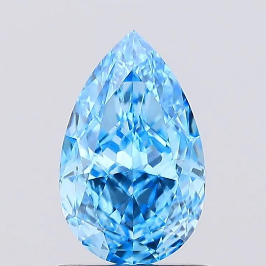1.11ct Pear Lab Grown Diamond (Colour Fancy Vivid Blue, Clarity VVS1, IGI Certified)