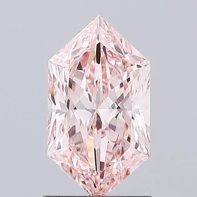 1.12ct Hexagonal Lab Grown Diamond (Colour Fancy Vivid Pink, Clarity VVS2, IGI Certified)