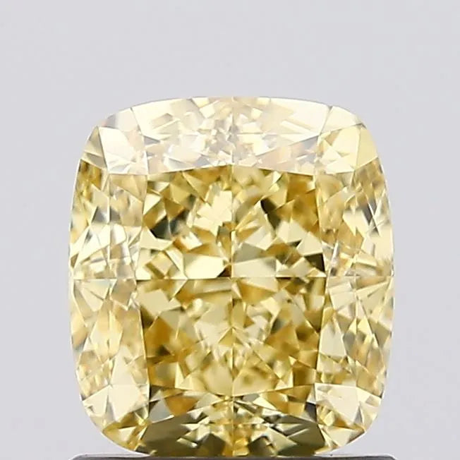 1.23ct Cushion modified Lab Grown Diamond (Colour Fancy Intense Yellow, Clarity VS1, IGI Certified)