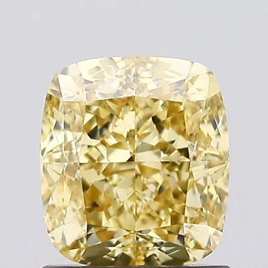 1.23ct Cushion modified Lab Grown Diamond (Colour Fancy Intense Yellow, Clarity VS1, IGI Certified)