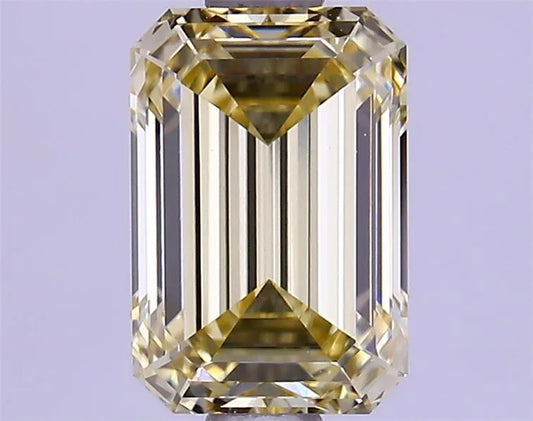 1.25ct Emerald Lab Grown Diamond (Colour Fancy Yellow, Clarity VVS1, IGI Certified)