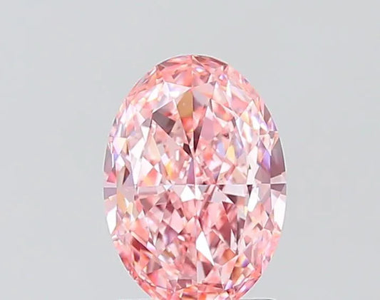 1.41ct Oval Lab Grown Diamond (Colour Fancy Vivid Pink, Clarity VVS1, IGI Certified)