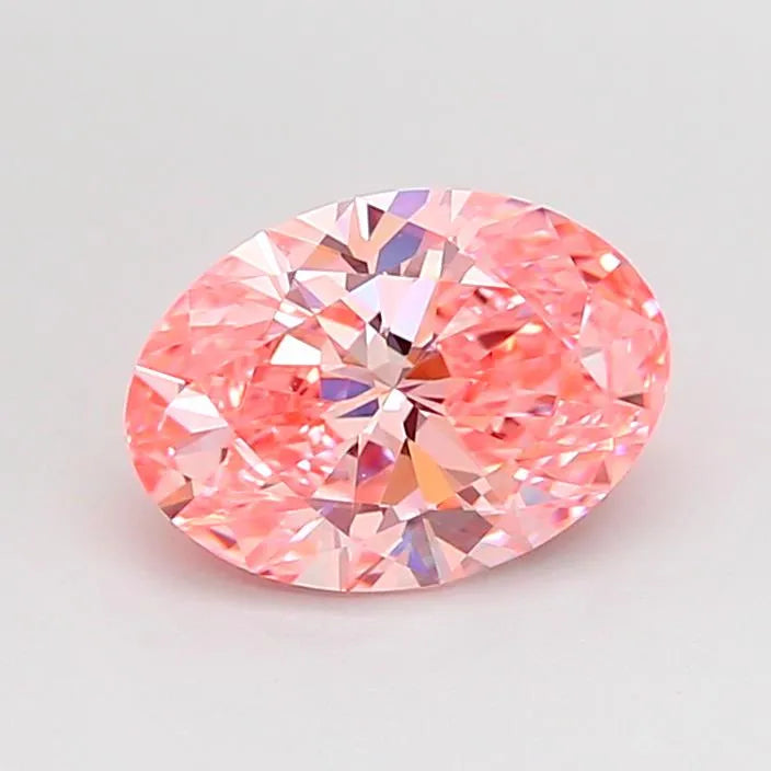 1.47ct Oval Lab Grown Diamond (Colour Fancy Vivid Pink, Clarity VVS2, IGI Certified)