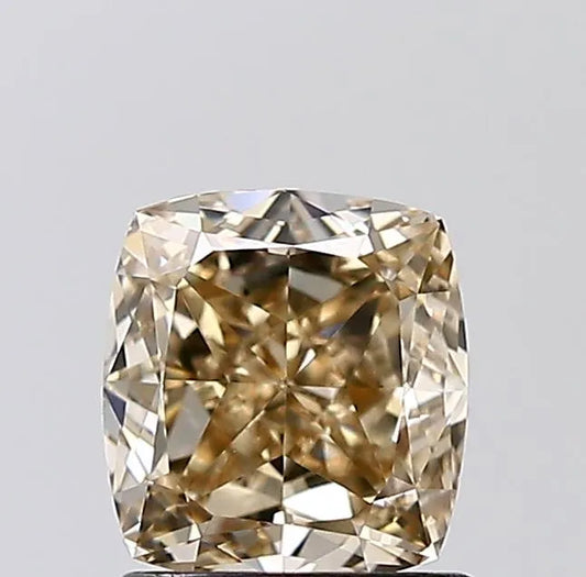 1.51ct Cushion brilliant Natural Diamond (Colour Fancy Yellowish Brown, Clarity VS1, GIA Certified)