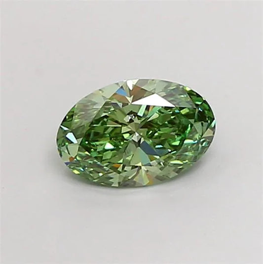 1.51ct Oval Lab Grown Diamond (Colour Fancy Vivid Green, Clarity VS1, IGI Certified)