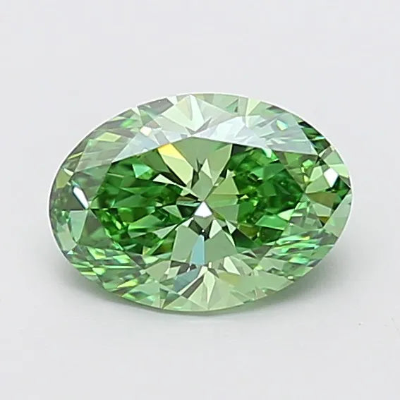 1.51ct Oval Lab Grown Diamond (Colour Fancy Vivid Green, Clarity VVS2, IGI Certified)