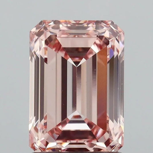1.56ct Emerald Lab Grown Diamond (Colour Fancy Brownish Pink, Clarity VS1, IGI Certified)