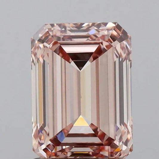1.57ct Emerald Lab Grown Diamond (Colour Fancy Light Pinkish Brown, Clarity VS1, IGI Certified)