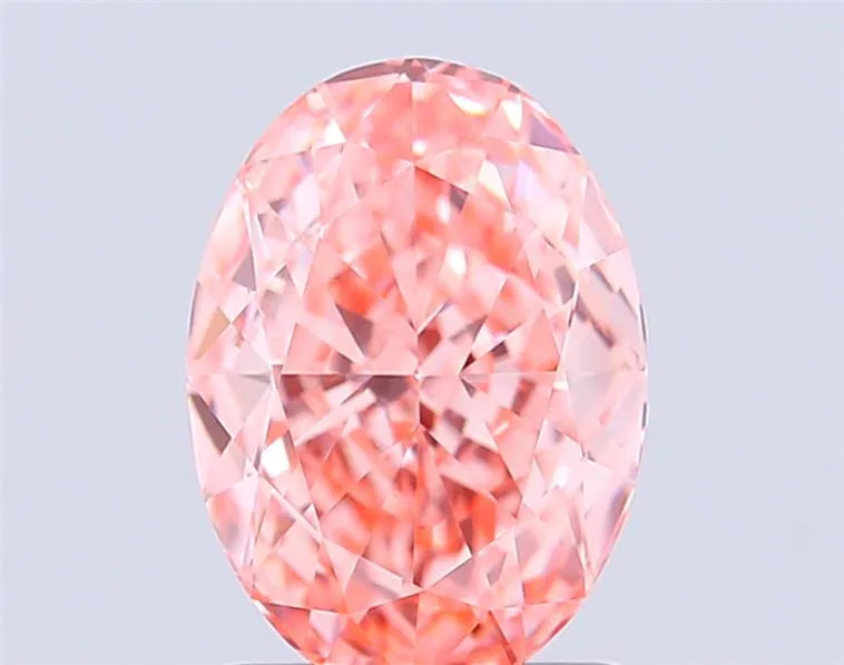 1.69ct Oval Lab Grown Diamond (Colour Fancy Vivid Pink, Clarity VVS2, IGI Certified)